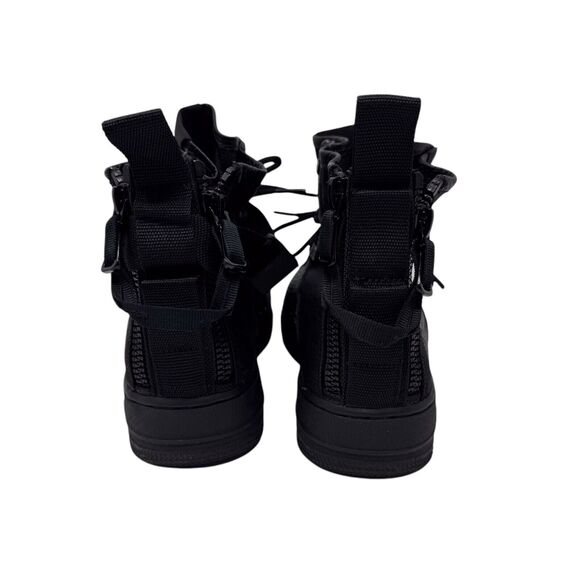 Men\'s Nike SF Air Force 1 Mid Triple Black Winter Boot Shoes Leather 2017 10.5